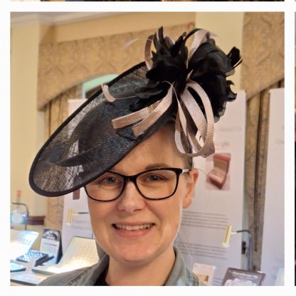 Black and taupe fascinator from Jacques Vert